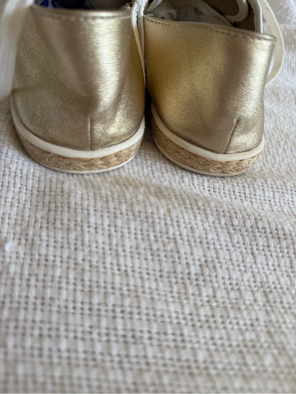 Michael Kors Cream Canvas & Leather Lace-Up Sneakers with Gold Accents